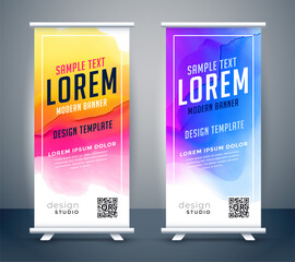 Poster - abstract watercolor standee roll up banner design
