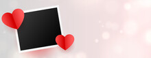 Hearts Love Banner With Photo Frame Design