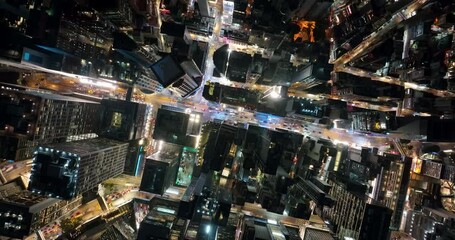 Fototapete - Top down view of Hong Kong business office