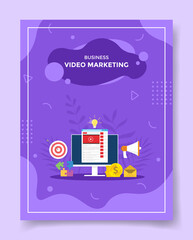 Poster - video marketing concept for template of banners, flyer, books, and magazine cover