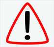 © ExF Designs - Danger, hazard black and red symbol. Danger alert or attention. Attention triangle sign. Hazard alert information symbol. Flat vector illustration.