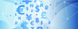 © selim - finance symbols on blue background