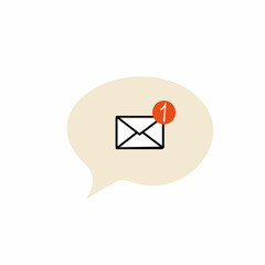 speech bubble, chat window with envelope and message information, letter symbol sign, email