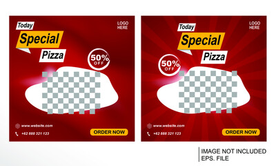 Social media template for food sale