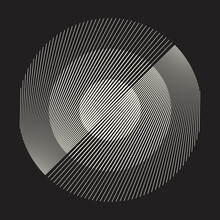 Circles With Lines Of Different Thicknesses. The Effect Of Optical Illusion.