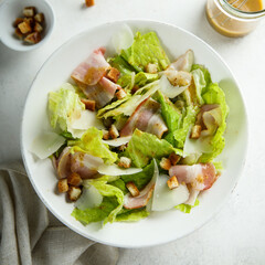 Wall Mural - Green salad with bacon and cheese