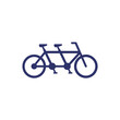 tandem bike, bicycle icon on white