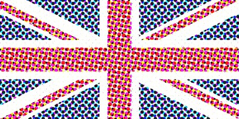 Sticker - halftone union jack