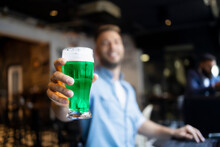 Beer Colored Green Specifically For The St. Patrick's Day