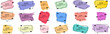 © yan4ik - Collection of quote box frames and icons. Text in brackets. Blank template of quote remarks. Empty speech and quote bubbles of different forms. Textbox on color background. Vector illustration. EPS 10