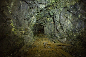 Wall Mural - Underground gold mine tunnel