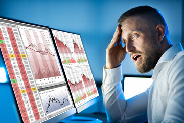 Poster - Financial Loss Data. Businessman With Stock Loss