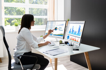 Poster - Analyst Working With Spreadsheet Business Data
