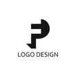 letter fp, letter pf logo design template
