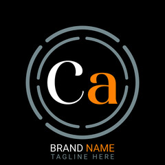 CA C Letter Logo. black background,