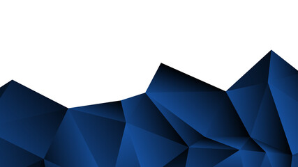 Wall Mural - dark blue background with low poly shape and shadow. Abstract blue banner	