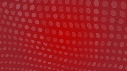 Poster - Futuristic 3d halftone pattern abstract hexagons on a red gradient background. Vector stock illustration