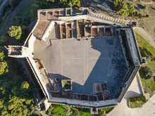 Drone View At Sohail Castle On Fuengirola, Spain