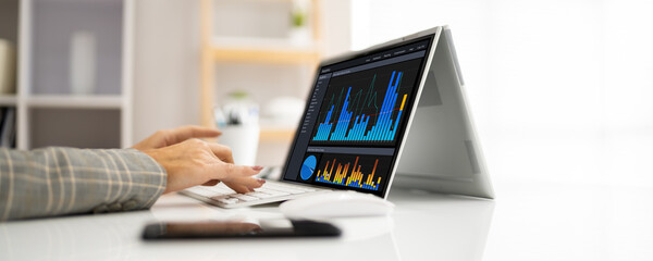 Wall Mural - KPI Business Analytics Data Dashboard