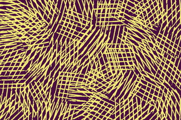 Wall Mural - golden seamless line texture on dark purple background