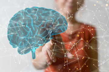 Aufkleber - medical on hospital background, medical technology network concept