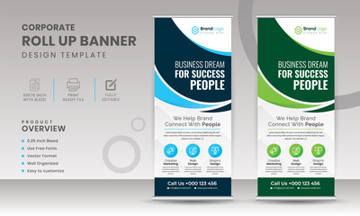 Creative and modern roll up banner design template | Mobile app roll up banner | corporate layout abstract background