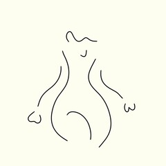 Wall Mural - lines art illustration of a woman’s body icon