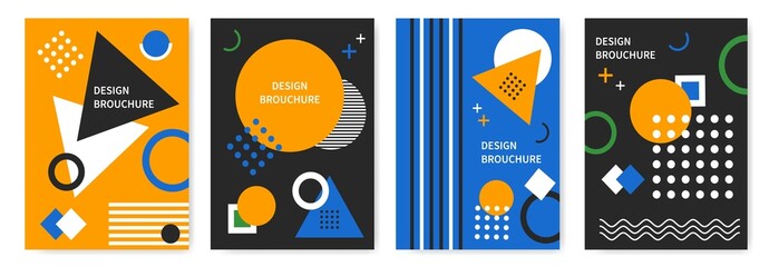 Wall Mural - set of abstract posters. collection of brochures and flyers. abstract geometric shapes. stylish desi