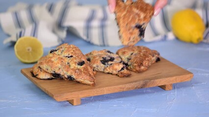 Wall Mural - Fresh Homemade Blueberry Breakfast Scones.