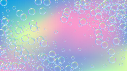 Soap bubble. Detergent bath foam and suds for bathtub. Shampoo.