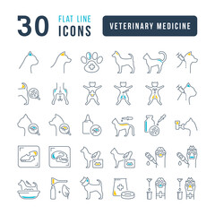 Wall Mural - Veterinary Medicine. Collection of perfectly thin icons for web design, app, and the most modern projects. The kit of signs for category Medicine.