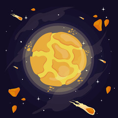 Wall Mural - yellow planet card