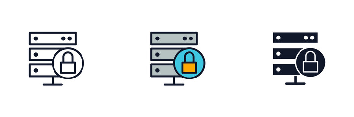 Wall Mural - Database security icon symbol template for graphic and web design collection logo vector illustration
