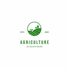 Wall Mural - agriculture logo design vintage emblem label. farm logo design icon template