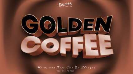 Wall Mural - golden coffee editable text effect free font