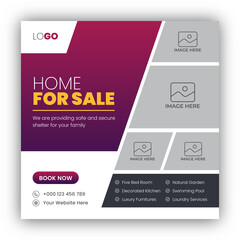 Real estate social media post banner template