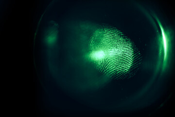 Poster - Close up beautiful abstract colored fingerprint on  background texture for design. Macro photography view.