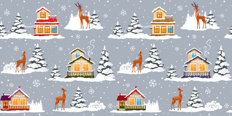 Wall Mural - house winter