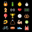 Set of pixel sport icons