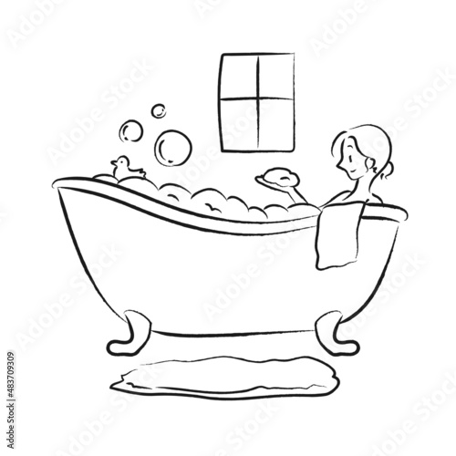 33 Bubble Bathe Drawing Laundered Illustration Wall Murals Canvas Prints Stickers Wallsheaven