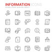 Collection of information related outline icons. 48x48 Pixel Perfect. Editable stroke