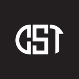 Fototapeta  - CST letter logo design on black background. CST creative initials letter logo concept. CST letter design.