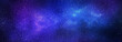 © daboost - Night starry sky and bright blue galaxy, horizontal background banner