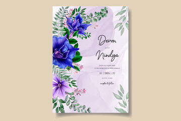 Wedding invitation with beautiful floral decoration