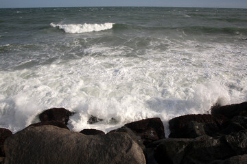 Wall Mural - waves breaking on the beach