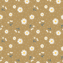 Floral Daisy Colorful Seamless Pattern. Daisies Flowers Vector Print.