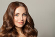 © artmim - Pretty female face close up. Woman with perfect hairstyle