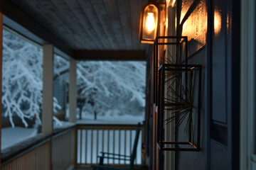 Sticker - A shot of a beautiful balcony and exterior in Dallas GA.