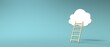Cloud and ladder - Cloud computing theme - 3D render