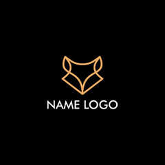 Poster - fox head line logo design icon vector template